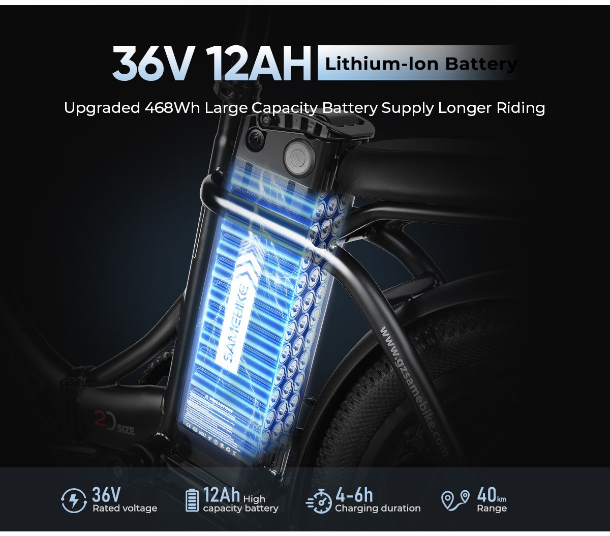 SAMEBIKE Bici Elettrica Pieghevole 20 Pollici - Batteria 36V/12Ah Per Adulti